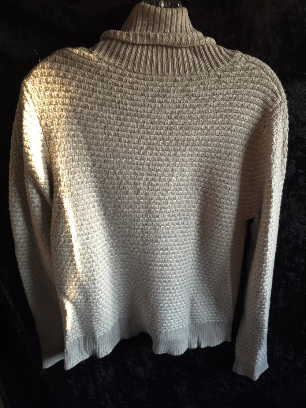 J. Crew Light Beige Waffle Knit Turtleneck Sweater